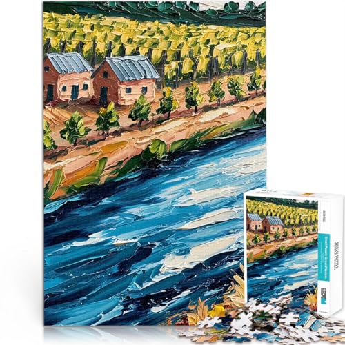 1000-teilige Puzzles für Erwachsene Lernspiele DIY Spielzeug Flusslandschaftsmalerei Wunschliste mit dem Weihnachtsmann38x26cm von QVKZLYFXN