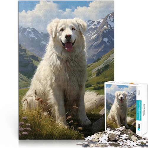 1000-teilige Puzzles für Erwachsene Lernspiele DIY Spielzeug Pyrenäenberghund eignet ganze Familie52x38cm von QVKZLYFXN