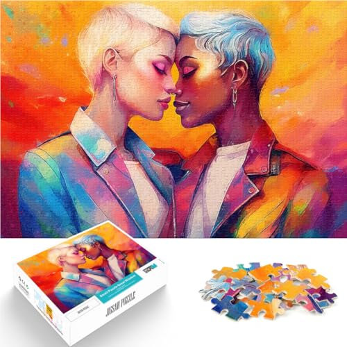 1000-teilige Puzzles für Erwachsene Lernspiele Weibliches Paarporträt in leuchtenden Farben Geburtstagsgeschenk, Geschenke, Wandkunst38x26cm 1000-teilige Puzzles für Erwachsene Lernspiele Weibliches Paarporträt in leuchtenden Farben Geburtstagsgeschenk, Geschenke, Wandkunst38x26cm von QVKZLYFXN