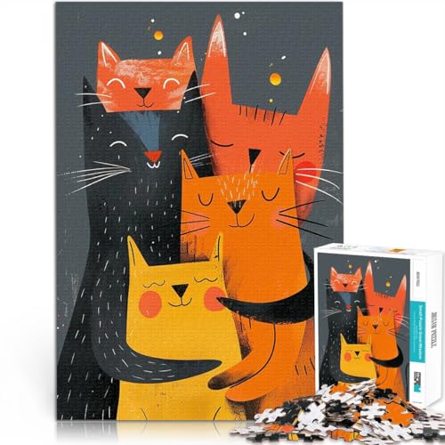 1000-teilige Puzzles für Erwachsene Lernspielzeug Glückliche Katzenfamilienumarmung einzigartiges Herausforderungsspiel75x50cm 1000-teilige Puzzles für Erwachsene Lernspielzeug Glückliche Katzenfamilienumarmung einzigartiges Herausforderungsspiel75x50cm von QVKZLYFXN
