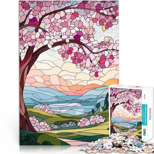 1000-teilige Puzzles für Erwachsene Quizspiel Buntglas Frühlingslandschaft Lustige Aktivitäten für zu Hause, Geburtstagsgeschenk, Reisegeschenk,38x26cm 1000-teilige Puzzles für Erwachsene Quizspiel Buntglas Frühlingslandschaft Lustige Aktivitäten für zu Hause, Geburtstagsgeschenk, Reisegeschenk,38x26cm von QVKZLYFXN