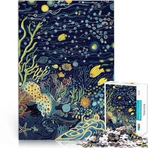 1000-teilige Puzzles für Erwachsene Spielspielzeug Unterwasserozean bei Nacht Künstlersammlung, Bildende Kunst75x50cm von QVKZLYFXN