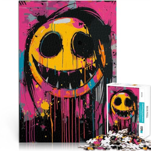 1000-teilige Puzzles für Erwachsene Spielzeug Lernspiele Stressabbau Buntes Lächelngesicht Lernspiel für Geburtstag, Weihnachten38x26cm von QVKZLYFXN