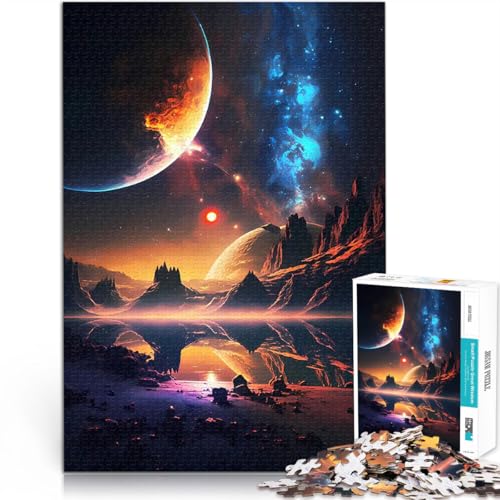 1000-teilige Puzzles für Erwachsene Spielzeug Lernspiele Stressabbau Morgendämmerung auf dem Kosmosplaneten Wichtelgeschenke50x70cm von QVKZLYFXN
