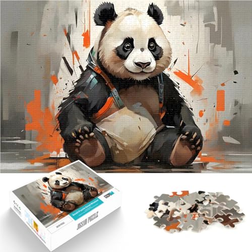 1000-teilige Puzzles für Erwachsene Spielzeug Lernspiele Stressabbau Panda im Geschirr einzigartiges Herausforderungsspiel38x26cm von QVKZLYFXN