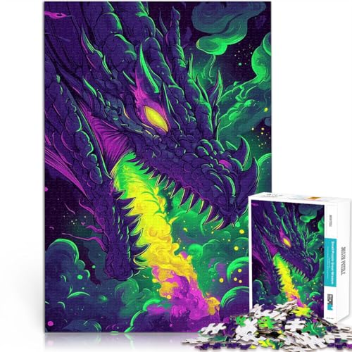 1000-teilige Puzzles für Erwachsene Stressabbau-Spielzeug Drachenfeueratem denn eignet ganze Familie52x38cm von QVKZLYFXN