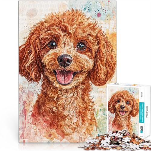 1000-teilige Puzzles für Erwachsene für Lernspiel-Herausforderungsspielzeug Lächelndes Pudelporträt Wohnkunstdekor52x38cm 1000-teilige Puzzles für Erwachsene für Lernspiel-Herausforderungsspielzeug Lächelndes Pudelporträt Wohnkunstdekor52x38cm von QVKZLYFXN