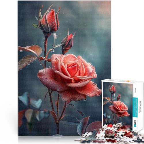 1000-teilige Puzzles für Erwachsene für Lernspiel-Herausforderungsspielzeug Rosenblumenliebhaber Lernspiel für Geburtstag, Weihnachten52x38cm von QVKZLYFXN