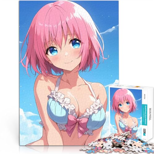 1000-teilige Puzzles für Erwachsene für Lernspiel-Herausforderungsspielzeug Süßes Anime-Mädchen im Bikini Wohnkunstdekor38x52cm von QVKZLYFXN