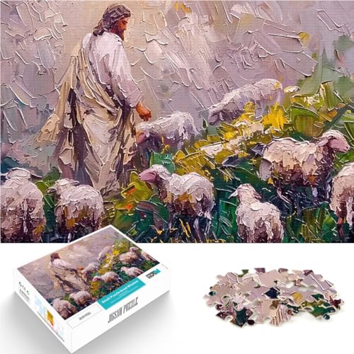 1000-teilige Puzzles für Teenager Lernspiel-Herausforderungsspielzeug Jesus Christus Buntglas Lernspiel für Geburtstag, Weihnachten38x26cm von QVKZLYFXN