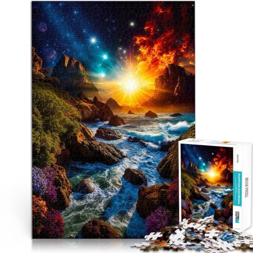 1000-teilige Puzzles für Teenager Lernspiel-Herausforderungsspielzeug Kosmische Meereslandschaft einzigartiges Herausforderungsspiel38x52cm von QVKZLYFXN