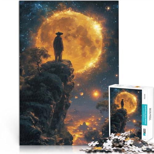 1000-teilige Puzzles für Teenager Lernspiele DIY Spielzeug Lone Ranger unter dem Riesenmond Lernspiel für Geburtstag, Weihnachten38x26cm von QVKZLYFXN
