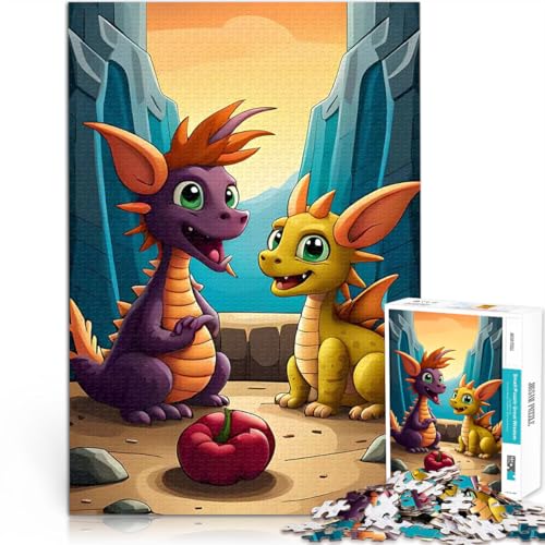 1000-teilige Puzzles für Teenager Pädagogisches Spielzeug zum Stressabbau Baby-Drache 3D-Cartoon mit passendem Poster und Quizblatt52x38cm 1000-teilige Puzzles für Teenager Pädagogisches Spielzeug zum Stressabbau Baby-Drache 3D-Cartoon mit passendem Poster und Quizblatt52x38cm von QVKZLYFXN