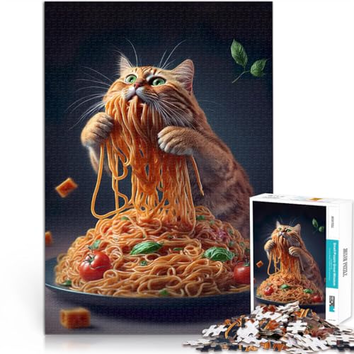 1000-teilige Puzzles für Teenager Pädagogisches Spielzeug zum Stressabbau Katze isst Spaghetti Lernspiel für Geburtstag, Weihnachten52x38cm 1000-teilige Puzzles für Teenager Pädagogisches Spielzeug zum Stressabbau Katze isst Spaghetti Lernspiel für Geburtstag, Weihnachten52x38cm von QVKZLYFXN