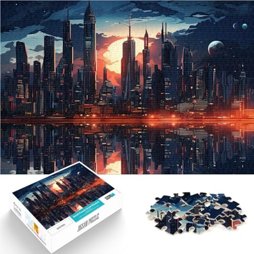 1000-teilige Puzzles für Teenager Pädagogisches Spielzeug zum Stressabbau Moderne Stadtsilhouette Geburtstagsgeschenk, Geschenke75x50cm 1000-teilige Puzzles für Teenager Pädagogisches Spielzeug zum Stressabbau Moderne Stadtsilhouette Geburtstagsgeschenk, Geschenke75x50cm von QVKZLYFXN