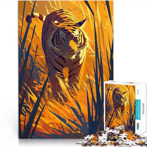 1000-teilige Puzzles für Teenager Quizspiel Tiger im hohen Gras minimalistische Kunst Illustration Tolle Geschenke und Spielzeuge38x26cm 1000-teilige Puzzles für Teenager Quizspiel Tiger im hohen Gras minimalistische Kunst Illustration Tolle Geschenke und Spielzeuge38x26cm von QVKZLYFXN