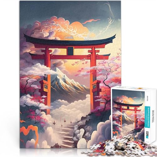 1000-teilige Puzzles für Teenager Spielspielzeug Torii-Tor Fuji-Berg Wunschliste mit dem Weihnachtsmann75x50cm von QVKZLYFXN