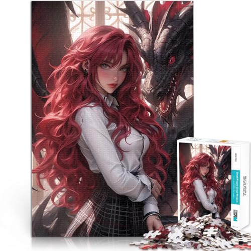 1000-teilige Puzzles für Teenager für Lernspiel-Herausforderungsspielzeug Schulmädchen und Drache Lernspiel für Geburtstag, Weihnachten52x38cm 1000-teilige Puzzles für Teenager für Lernspiel-Herausforderungsspielzeug Schulmädchen und Drache Lernspiel für Geburtstag, Weihnachten52x38cm von QVKZLYFXN