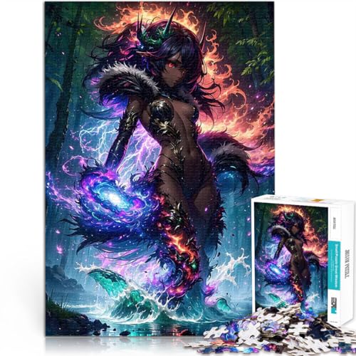 1000-teiliges Puzzle für Erwachsene Anspruchsvolles Spiel und Familienspaß Dark Fantasy Dämonin Lernspiel für Geburtstag, Weihnachten50x70cm von QVKZLYFXN