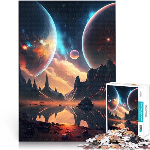1000-teiliges Puzzle für Erwachsene DIY-Spielzeug Zwillingsplaneten-Weltraumlandschaft Verbessern Sie das Gedächtnis75x50cm von QVKZLYFXN