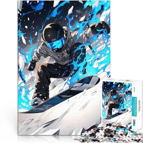 1000-teiliges Puzzle für Erwachsene Geschenke zum Suchbegriff: Herausfordernde Spiele Snowboarden für Heimdekoration50x70cm von QVKZLYFXN