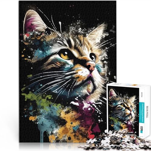 1000-teiliges Puzzle für Erwachsene Geschenke zum Suchbegriff: Herausfordernde Spiele Tierkatzen Lernspiel für Geburtstag, Weihnachten38x26cm 1000-teiliges Puzzle für Erwachsene Geschenke zum Suchbegriff: Herausfordernde Spiele Tierkatzen Lernspiel für Geburtstag, Weihnachten38x26cm von QVKZLYFXN