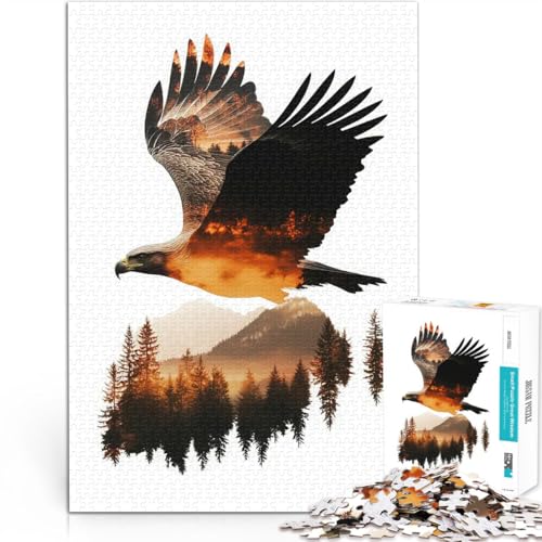 1000-teiliges Puzzle für Erwachsene Herausforderndes Spiel Adler schwebt durch die Berge Lernspiel für Geburtstag, Weihnachten38x26cm 1000-teiliges Puzzle für Erwachsene Herausforderndes Spiel Adler schwebt durch die Berge Lernspiel für Geburtstag, Weihnachten38x26cm von QVKZLYFXN
