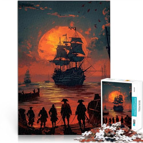 1000-teiliges Puzzle für Erwachsene Herausforderndes Spiel Piratenschiff-Landschaft einzigartiges Herausforderungsspiel52x38cm 1000-teiliges Puzzle für Erwachsene Herausforderndes Spiel Piratenschiff-Landschaft einzigartiges Herausforderungsspiel52x38cm von QVKZLYFXN