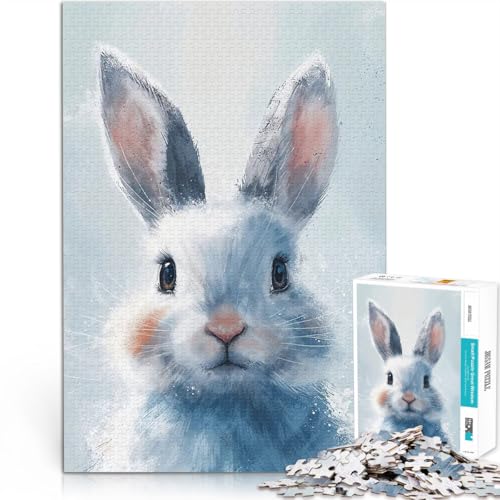 1000-teiliges Puzzle für Erwachsene Lernspiel-Herausforderungsspielzeug Winterhasenblick Lernspiel für Geburtstag, Weihnachten52x38cm von QVKZLYFXN