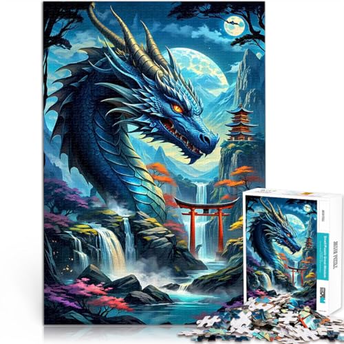 1000-teiliges Puzzle für Erwachsene Lernspiele DIY Spielzeug Drachensilhouette Torii Geeignet für die Schreibtischdekoration38x26cm von QVKZLYFXN