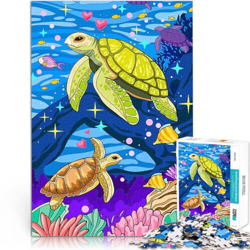 1000-teiliges Puzzle für Erwachsene Lernspiele DIY Spielzeug Liebe zu Meeresschildkröten Verbessern Sie das Gedächtnis38x26cm von QVKZLYFXN