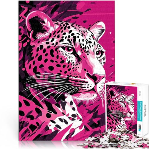 1000-teiliges Puzzle für Erwachsene Lernspiele DIY Spielzeug Rosa Leopardenporträt Wunschliste mit dem Weihnachtsmann38x26cm von QVKZLYFXN