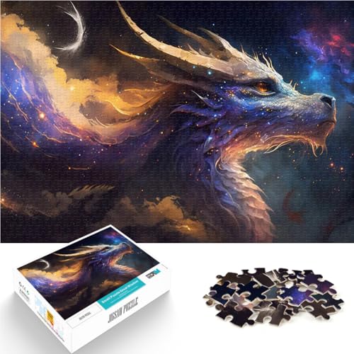 1000-teiliges Puzzle für Erwachsene Lernspiele Heimdekoration Kosmischer Weltraumdrache Tolle Geschenke und Spielzeuge38x52cm von QVKZLYFXN