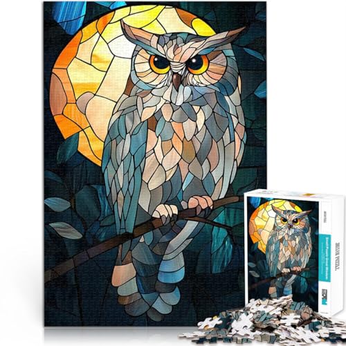 1000-teiliges Puzzle für Erwachsene Lernspielzeug für die ganze Familie Buntglas-Eule Geeignet für die Schreibtischdekoration38x26cm 1000-teiliges Puzzle für Erwachsene Lernspielzeug für die ganze Familie Buntglas-Eule Geeignet für die Schreibtischdekoration38x26cm von QVKZLYFXN