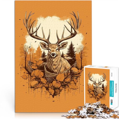 1000-teiliges Puzzle für Erwachsene Quizspiel Hirsch realistischer Kunststil mit vollständig ineinander greifenden, zufällig geformten Teilen75x50cm 1000-teiliges Puzzle für Erwachsene Quizspiel Hirsch realistischer Kunststil mit vollständig ineinander greifenden, zufällig geformten Teilen75x50cm von QVKZLYFXN