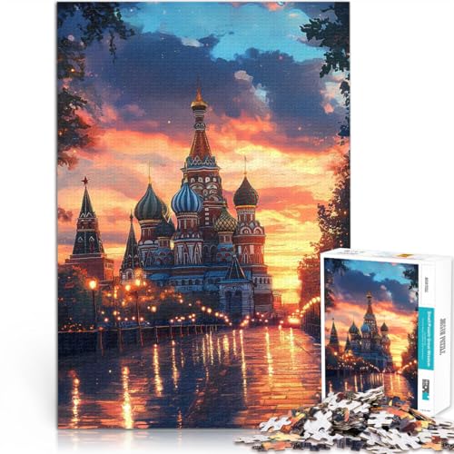 1000-teiliges Puzzle für Erwachsene Quizspiel Sonnenuntergang in der Basilius-Kathedrale Künstlersammlung, Bildende Kunst52x38cm 1000-teiliges Puzzle für Erwachsene Quizspiel Sonnenuntergang in der Basilius-Kathedrale Künstlersammlung, Bildende Kunst52x38cm von QVKZLYFXN