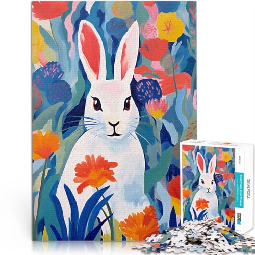 1000-teiliges Puzzle für Erwachsene Quizspiel Weißes Kaninchen in Blumen, Aquarelltier Geschenke für Freunde und Familie75x50cm 1000-teiliges Puzzle für Erwachsene Quizspiel Weißes Kaninchen in Blumen, Aquarelltier Geschenke für Freunde und Familie75x50cm von QVKZLYFXN