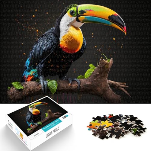 1000-teiliges Puzzle für Erwachsene Spielzeug Lernspiele Stressabbau Bunter Tukanvogel Verbessern Sie das Gedächtnis38x26cm von QVKZLYFXN