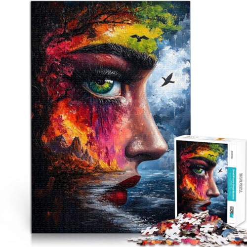 1000-teiliges Puzzle für Erwachsene Spielzeug Lernspiele Stressabbau Frau mit Landschaftsauge Die Liebe zwischen Paaren stärken75x50cm 1000-teiliges Puzzle für Erwachsene Spielzeug Lernspiele Stressabbau Frau mit Landschaftsauge Die Liebe zwischen Paaren stärken75x50cm von QVKZLYFXN