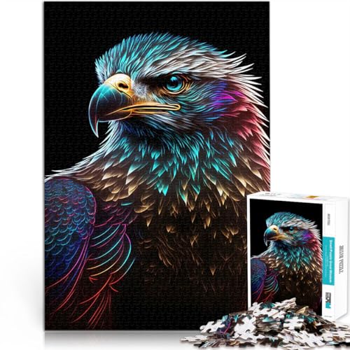 1000-teiliges Puzzle für Erwachsene Spielzeug Lernspiele Stressabbau Neonadlervogel Geeignet für die Schreibtischdekoration52x38cm von QVKZLYFXN