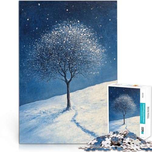 1000-teiliges Puzzle für Erwachsene Spielzeug Lernspiele Stressabbau Verschneiter Nachtbaum Lernspiel für Geburtstag, Weihnachten52x38cm 1000-teiliges Puzzle für Erwachsene Spielzeug Lernspiele Stressabbau Verschneiter Nachtbaum Lernspiel für Geburtstag, Weihnachten52x38cm von QVKZLYFXN