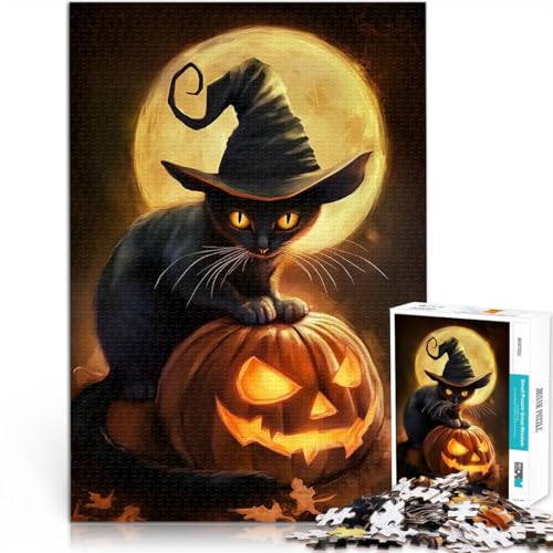 1000-teiliges Puzzle für Erwachsene Staycation: Zeit totschlagen Schwarze Katzenhexe Halloween Geeignet für die Schreibtischdekoration52x38cm 1000-teiliges Puzzle für Erwachsene Staycation: Zeit totschlagen Schwarze Katzenhexe Halloween Geeignet für die Schreibtischdekoration52x38cm von QVKZLYFXN