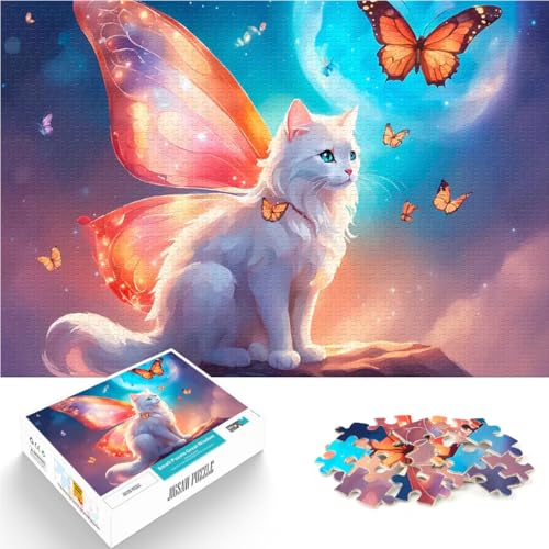 1000-teiliges Puzzle für Erwachsene Stressabbau-Spielzeug Katze mit Schmetterlingen Verbessern Sie das Gedächtnis75x50cm von QVKZLYFXN