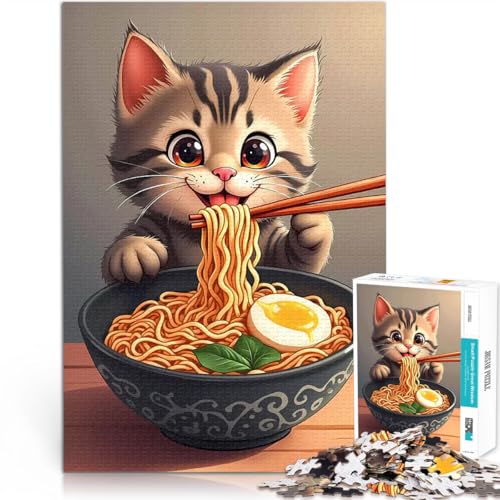 1000-teiliges Puzzle für Teenager Denkspiel Süße Katze isst Ramen-Nudeln Jedes Stück ist einzigartig – Anspruchsvolles Familienspiel50x70cm 1000-teiliges Puzzle für Teenager Denkspiel Süße Katze isst Ramen-Nudeln Jedes Stück ist einzigartig – Anspruchsvolles Familienspiel50x70cm von QVKZLYFXN