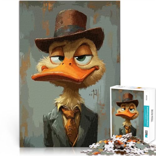 1000-teiliges Puzzle für Teenager Familienspiel zum Stressabbau, schwierige Herausforderung Lazy Duck Detektiv Für Paare geeignet50x70cm von QVKZLYFXN