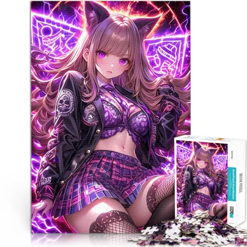 1000-teiliges Puzzle für Teenager Herausforderndes Spiel Anime-Mädchen mit Katzenohren Lernspiel für Geburtstag, Weihnachten75x50cm 1000-teiliges Puzzle für Teenager Herausforderndes Spiel Anime-Mädchen mit Katzenohren Lernspiel für Geburtstag, Weihnachten75x50cm von QVKZLYFXN
