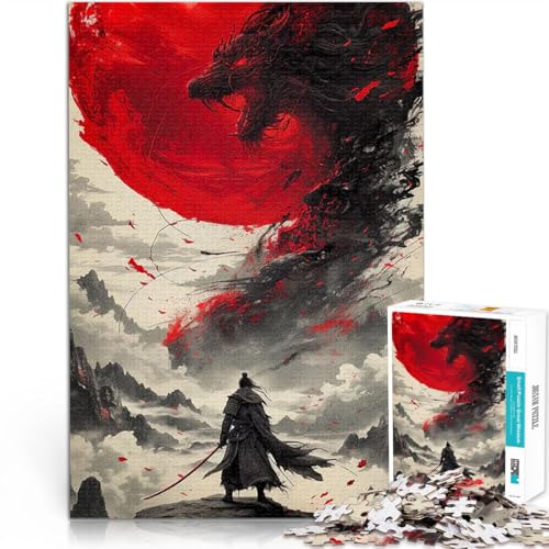1000-teiliges Puzzle für Teenager Herausforderndes Spiel Samurai Mond rot japanisch Angebot als Geschenk für die ganze Familie75x50cm 1000-teiliges Puzzle für Teenager Herausforderndes Spiel Samurai Mond rot japanisch Angebot als Geschenk für die ganze Familie75x50cm von QVKZLYFXN