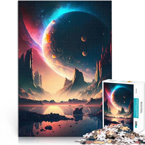 1000-teiliges Puzzle für Teenager Intellektuelles Spiel Morgendämmerung Planetenlandschaft einzigartiges Herausforderungsspiel75x50cm 1000-teiliges Puzzle für Teenager Intellektuelles Spiel Morgendämmerung Planetenlandschaft einzigartiges Herausforderungsspiel75x50cm von QVKZLYFXN