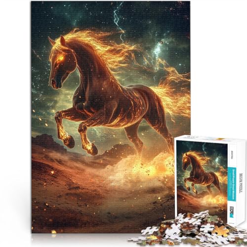 1000-teiliges Puzzle für Teenager Lernspiel-Herausforderungsspielzeug Pferd im Wüstensturm Lernspiel für Geburtstag, Weihnachten52x38cm 1000-teiliges Puzzle für Teenager Lernspiel-Herausforderungsspielzeug Pferd im Wüstensturm Lernspiel für Geburtstag, Weihnachten52x38cm von QVKZLYFXN