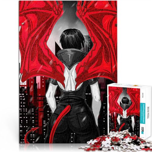 1000-teiliges Puzzle für Teenager Lernspiele DIY Spielzeug Dämonenmädchen Stadtbild Geeignet für die Schreibtischdekoration38x52cm von QVKZLYFXN
